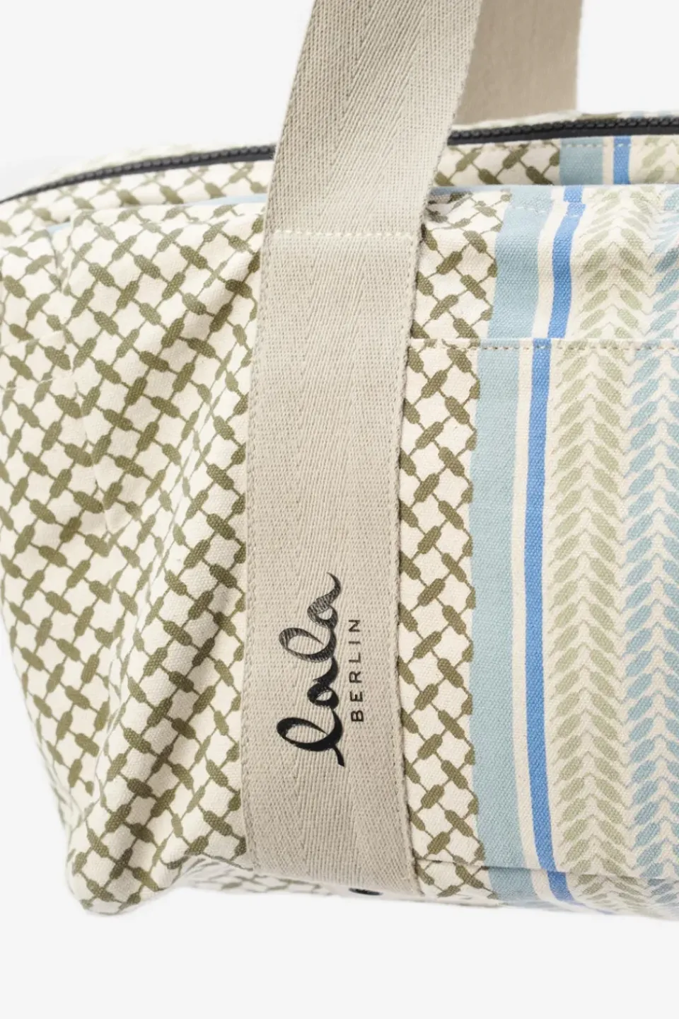 Lala Berlin Big Bag Muriel colored canvas heritage stripe olive heritagestripeolive Best Sale
