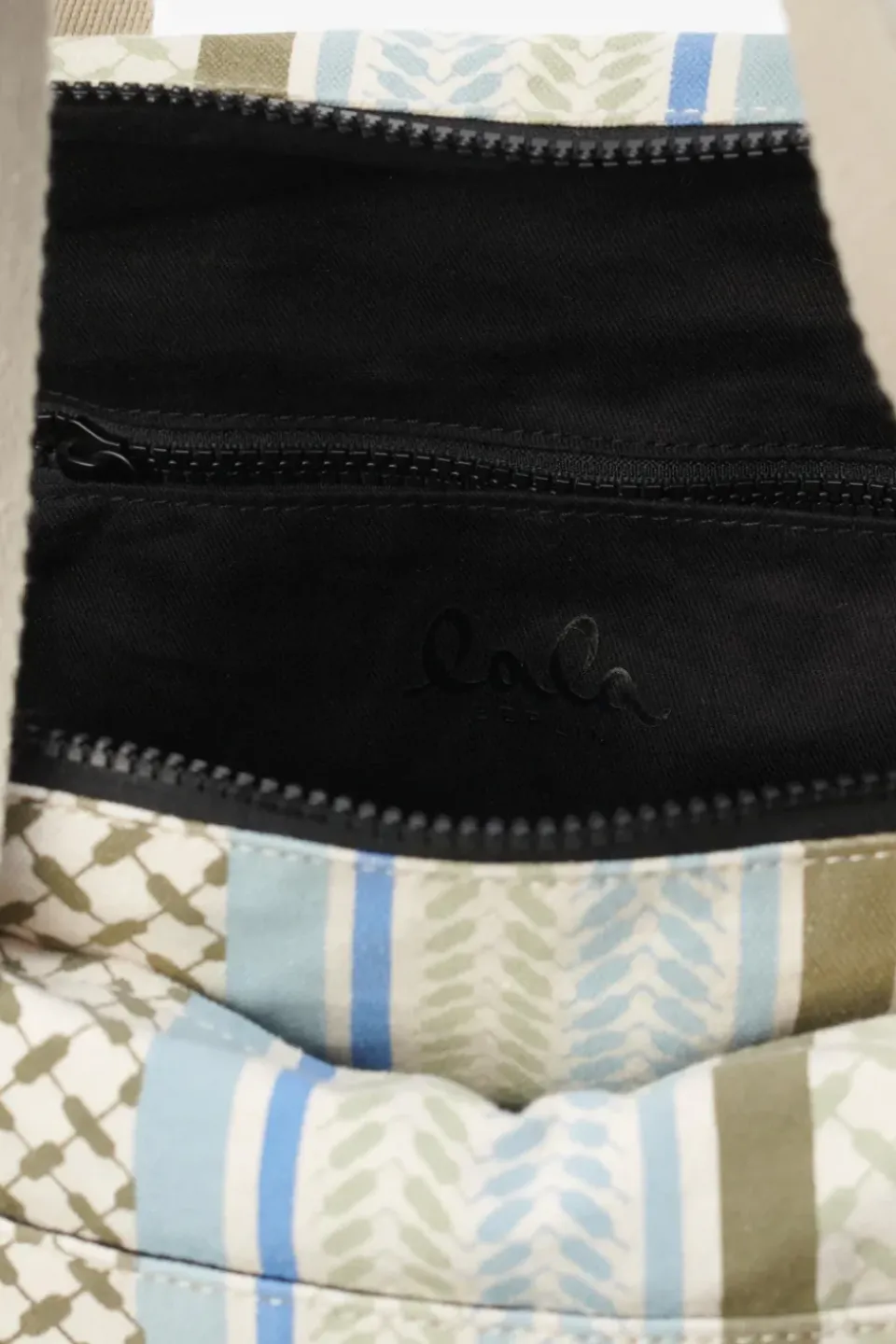 Lala Berlin Big Bag Muriel colored canvas heritage stripe olive heritagestripeolive Best Sale