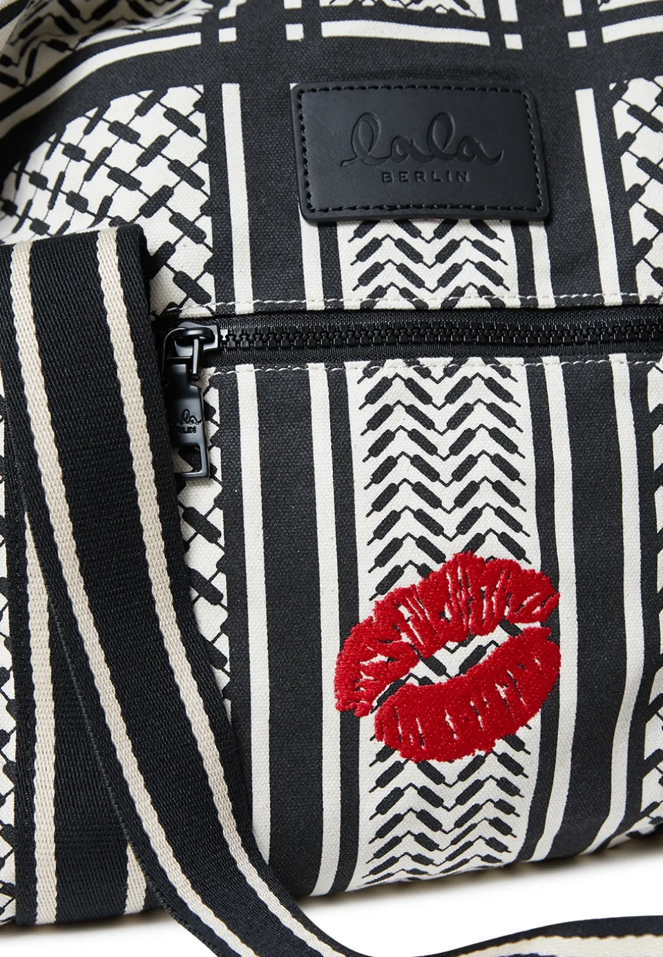 Lala Berlin Big Bag Muriel Kiss canvas heritage stripe black heritagestripeblack Online