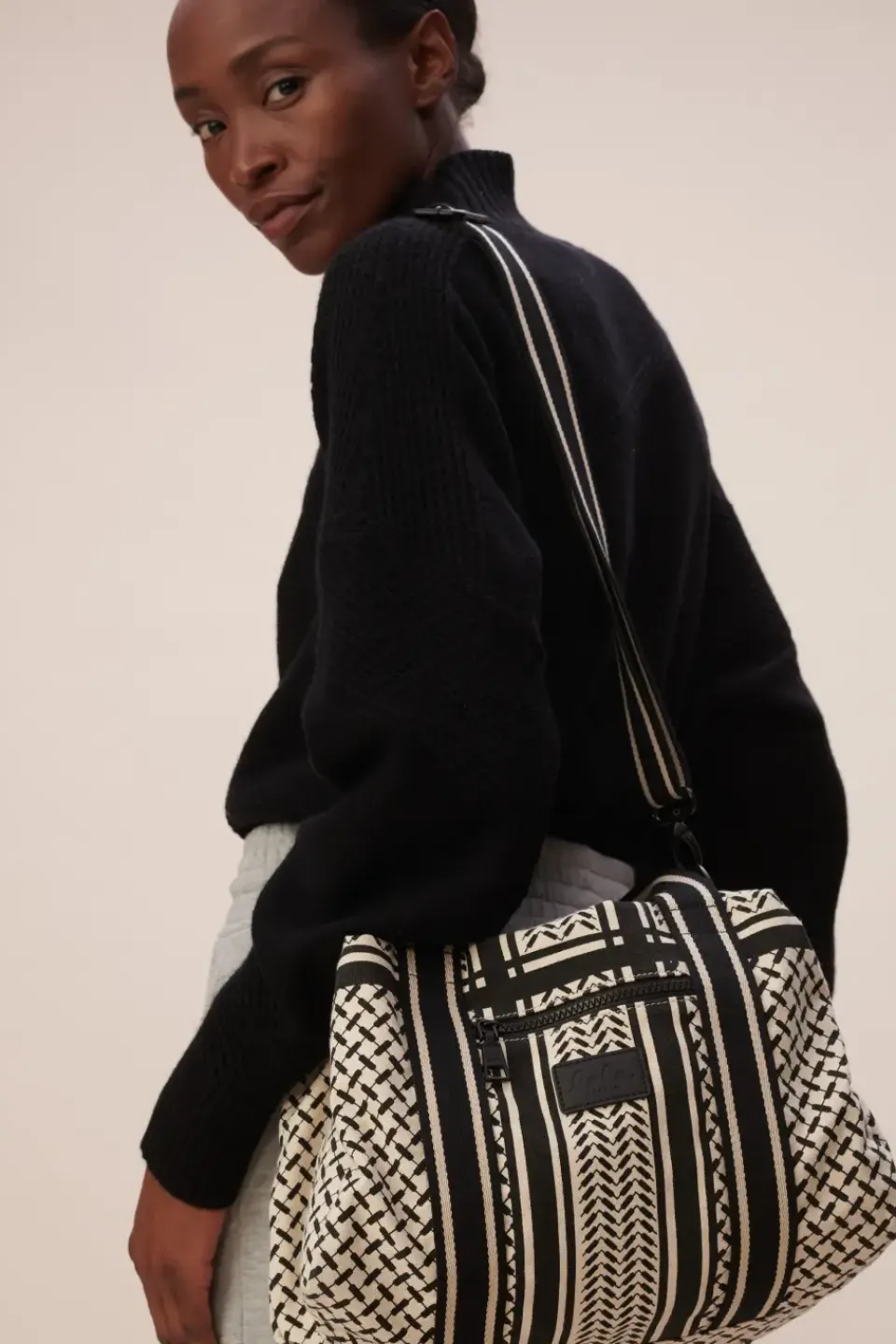 Lala Berlin Small Bag Muriel canvas heritage off white/black heritageoffwhite/black Cheap