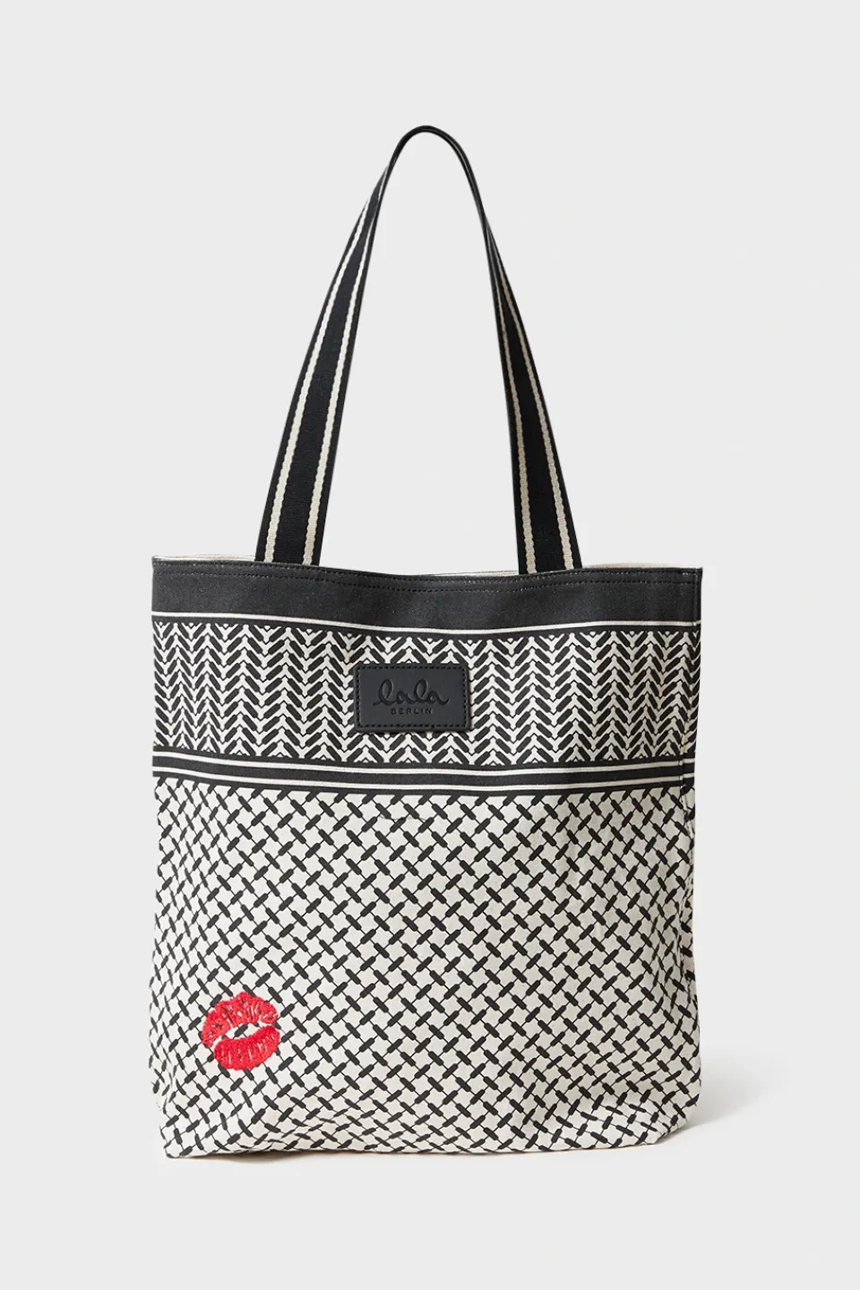 Lala Berlin Tote Carmela Kiss canvas heritage stripe black heritagestripeblack Cheap